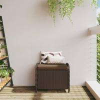 Tuinkruk met kussen 58x46x46 cm poly rattan bruin - thumbnail