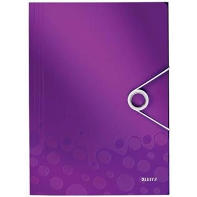 Leitz WOW elastomap met 3 kleppen, uit PP, ft A4, paars