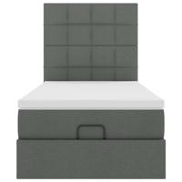 Ottoman bed met matras 90x190cm stof donkergrijs - thumbnail