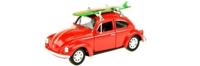 Welly Volkswagen Kever met Surfplank - schaal 1:34 - Blauw - thumbnail