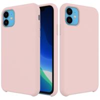 Effen kleur Liquid silicone schokbestendig Case voor iPhone 11 (roze) - thumbnail