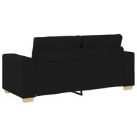 Loveseat bank 140 cm stof zwart - thumbnail