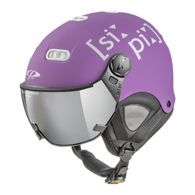 CP Carachillo XS skihelm paars satijn - helm met spiegel vizier (☁/☀)
