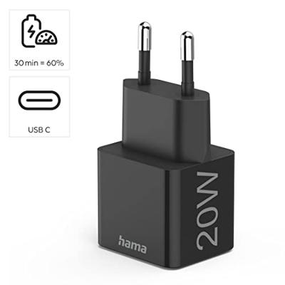 Hama Snellader USB-C PD/Qualcomm® Mini-oplader 20 W Zwart - thumbnail