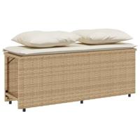 3-delige Tuinset met kussens poly rattan beige - thumbnail