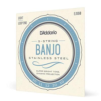 D&apos;Addario EJS60 Stainless Steel Light 10-20 snaren voor vijfsnarige banjo