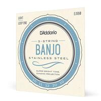 D&apos;Addario EJS60 Stainless Steel Light 10-20 snaren voor vijfsnarige banjo - thumbnail