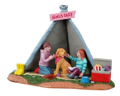 Girls backyard camping kerstfiguur LEMAX - Lemax