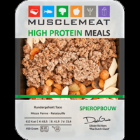 Muscle Meat High Protein Meals Rundergehakt Taco Mezze Penne Ratatouille Spieropbouw 450 g bij Jumbo - thumbnail