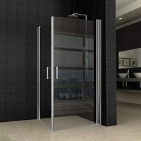 Douchecabine Wiesbaden dubbele swingdeur 90x90cm 8mm NANO coating - thumbnail
