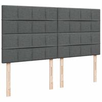 Ottoman bed met matrassen en LED's 200x200cm stof donkergrijs - thumbnail