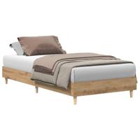 Bedframe zonder matras spaanplaat artisanaal eikenkleurig - thumbnail