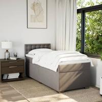Boxspring met matras stof taupe 90x200 cm - thumbnail