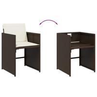 9-delige Tuinset met kussens poly rattan bruin - thumbnail