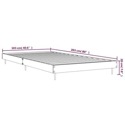 Bedframe bewerkt hout sonoma eikenkleurig 100x200 cm Bedframe bewerkt hout sonoma eikenkleurig 100x200 cm
