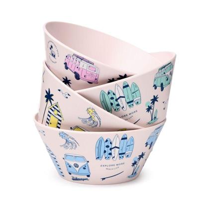 VW T1 Volkswagen Busje Explore Set van 4 Duurzame RPET Picknick Kommen