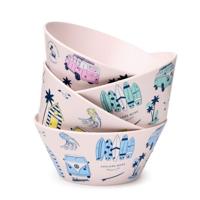 VW T1 Volkswagen Busje Explore Set van 4 Duurzame RPET Picknick Kommen - thumbnail