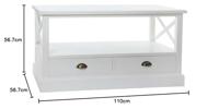 Hoofdtafel DKD Home Decor Wit Hout (108 x 48 x 56,5 cm) - thumbnail