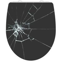 Duroplast High Gloss WC-bril BROKEN GLASS met soft-close en quick-release - thumbnail