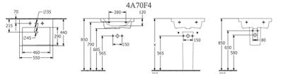 Wastafel Villeroy & Boch Subway 3.0 Met CeramicPlus 1 Kraangat Met Overloop 55x44x16.5 cm Wit Alpin Villeroy & Boch