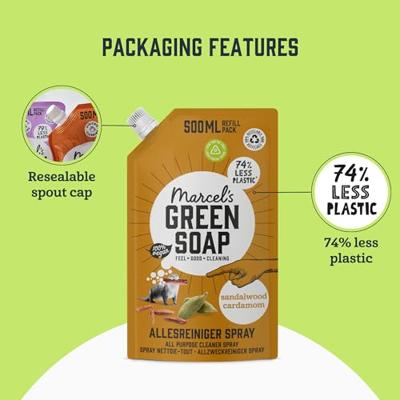 Marcel&apos;s Green Soap Refill - allesreiniger spray - sandelhout & kardemom - 500ml