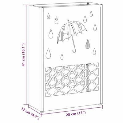 VidaXL Paraplu standaard mosterdgeel 28 x 12 x 41 cm staal VidaXL Paraplu standaard mosterdgeel 28 x 12 x 41 cm staal