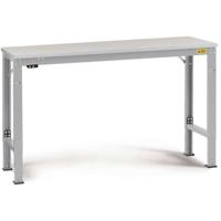 Manuflex LU7048.9006 ESD ESD-werktafel universele speciale reden tafel met melamine schijf, bxdxh = 1500 x 600 x 725-1025 mm Aluminium-zilver - thumbnail