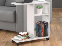 Salontafel TACORA 2 vakken 60 cm wit - thumbnail