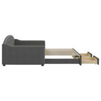 Slaapbank onderschuifbed en lades 100x200 cm stof donkergrijs - thumbnail