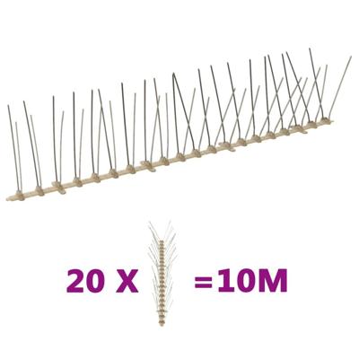 Vogel- en duivenpinnen met 4 rijen 20 st 10 m kunststof