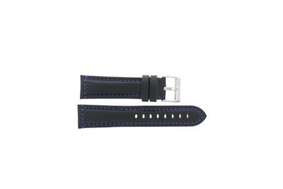 Horlogeband Universeel 393.01.05 Leder Zwart 24mm
