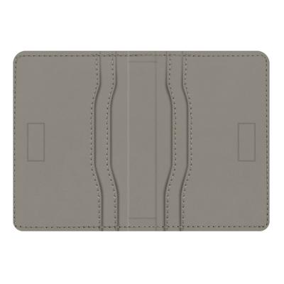 Valenta Leather Card Wallet Snap Grey