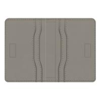 Valenta Leather Card Wallet Snap Grey - thumbnail