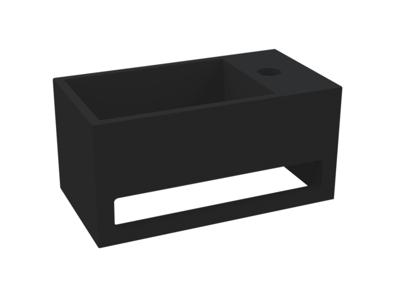 Best Design Fontein Mona-Black 33x18x16 cm incl. Handdoekhouder Rechts Solid Surface Mat Zwart