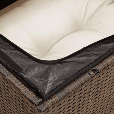 4-delige Loungeset met kussens poly rattan bruin - thumbnail