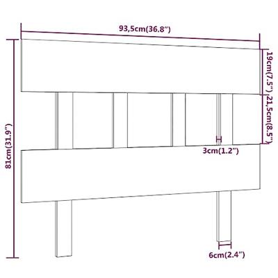Hoofdbord 93,5x3x81 cm massief grenenhout honingbruin