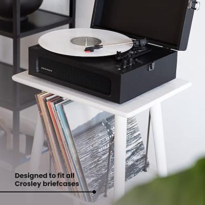 Crosley Manchester White tafeltje voor platenspeler en platen 50 albums