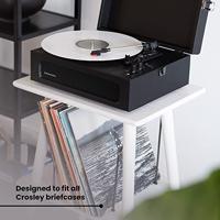 Crosley Manchester White tafeltje voor platenspeler en platen 50 albums - thumbnail