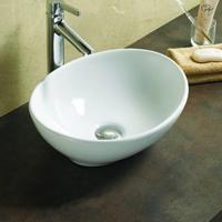 Waskom Sanilux Vienna Keramiek 40,5x33x14cm Ovaal Wit (exclusief waste) - thumbnail