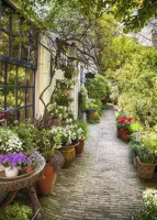 Alexsar Art Tuinschilderij bloempot pad 70x50cm - thumbnail