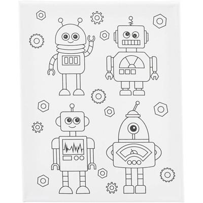 Creativ Company Schildercanvas met print robots - 24x30cm
