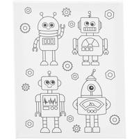 Creativ Company Schildercanvas met print, robots , d: 1,6 cm, afm 24x30 cm, 360 gr, 1 stuk - thumbnail