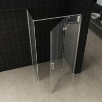 Wiesbaden Douchecabine met Draaideur en Zijwand 90 cm 8/10 mm Nano Coating Chroom - Douchecabine Met Draaideur En Zijwand 90x80 cm 8/10 mm Nano - thumbnail