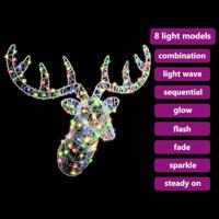 Hertenkop kleurrijk 60 cm Acryl - thumbnail