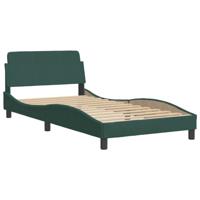 Bedframe zonder matras 100x200 cm fluweel donkergroen - thumbnail