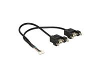 DeLOCK 84839 0.25m 2 x USB A Zwart USB-kabel - thumbnail