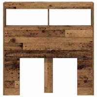 Hoofdbordkast met LED 100x17x102 cm oud hout - thumbnail