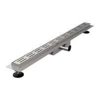 Douchegoot Brauer Small 80x5 cm RVS Vloerflens Inclusief Kunststof Sifon Verstelbare Poten Brauer - thumbnail