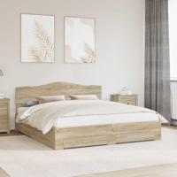 Bedframe met hoofdeinde Sonoma Eiken 180 x 200 cm Bewerkt hout - thumbnail