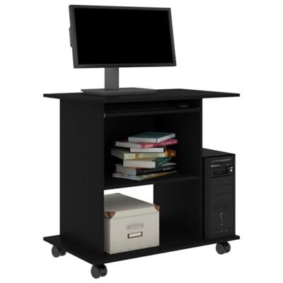 Computerbureau 80x50x75 cm bewerkt hout zwart